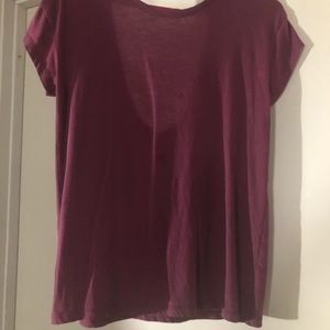 Omens maroon regular back cut out work out shirt